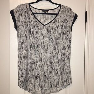 Express Silky Rolled Sleeve V-neck